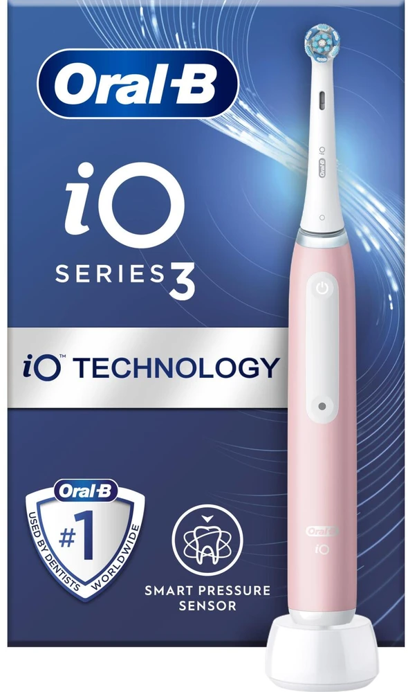 Oral-B | Elektrinis dantų šepetėlis | iO3 Series | Įkraunamas | Suaugusiems | Šepetėlių skaičius galvutės įeina 1 | Number of teeth brushing modes 3 | Blush Rožinė