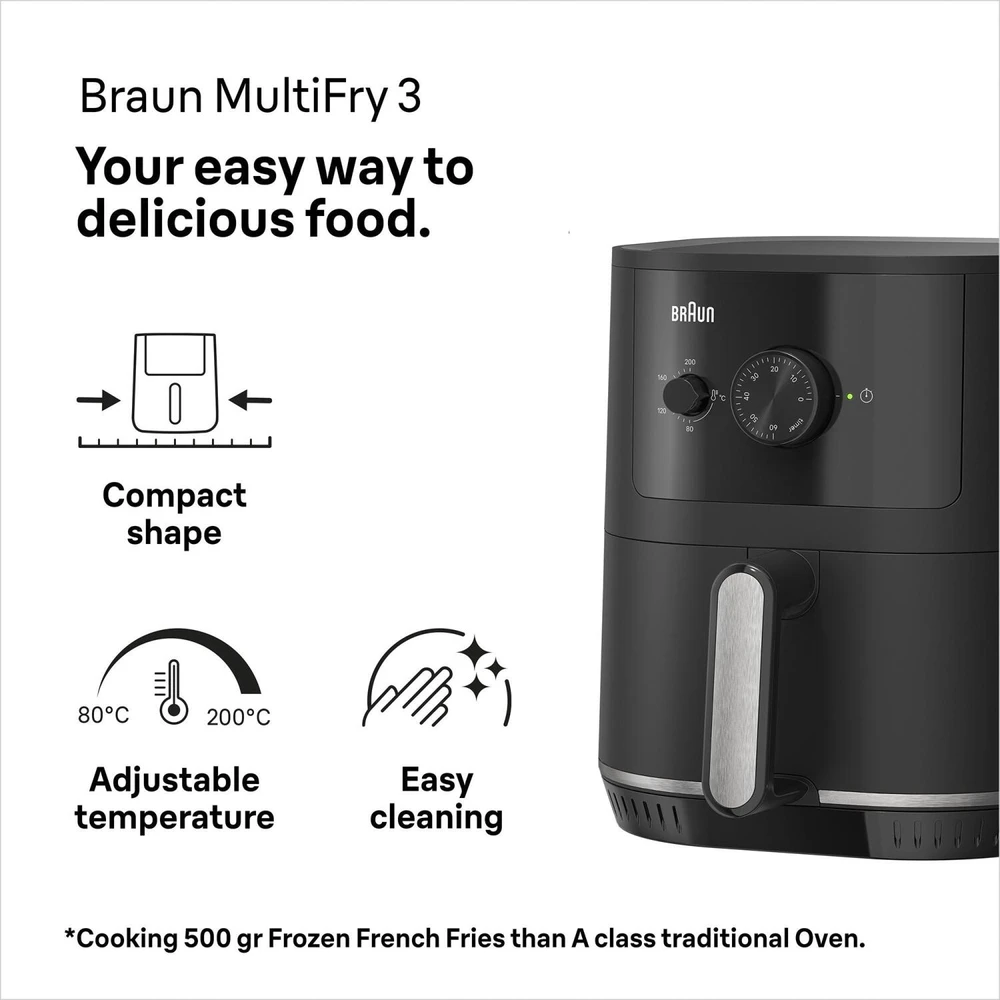 Gruzdintuvė Braun MultiFry 3 HF 3000I juoda