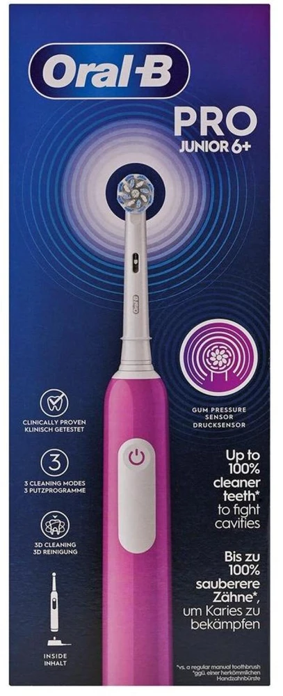 Oral-B Elektrinis dantų šepetėlis | Pro Junior 6+ | Įkraunamas | For children | Šepetėlių skaičius galvutės įeina 1 | Number of teeth brushing modes 3 | Violetinė