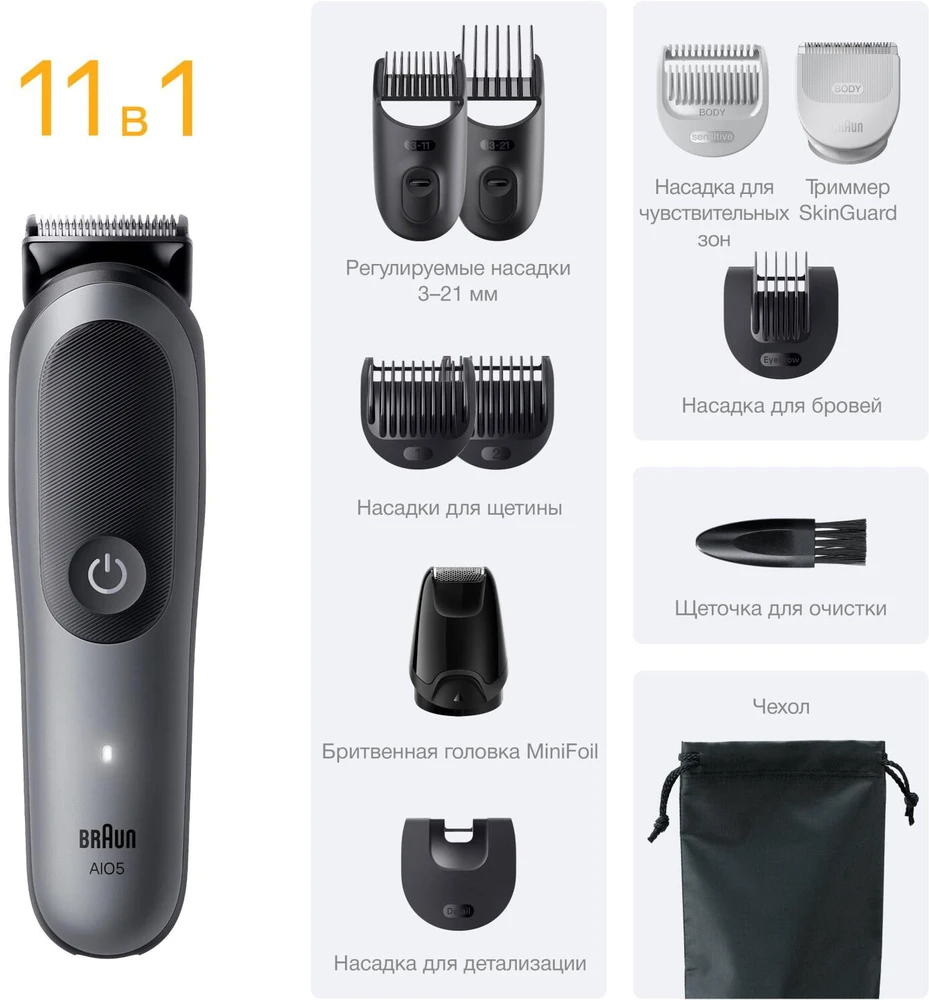 AIO5560 Braun Kirpimo Rinkinys Viskas Viename 11in1