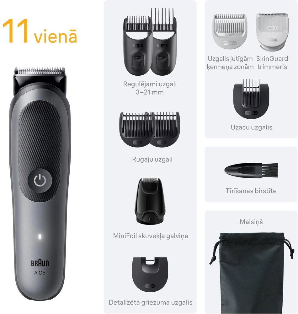 AIO5560 Braun Kirpimo Rinkinys Viskas Viename 11in1