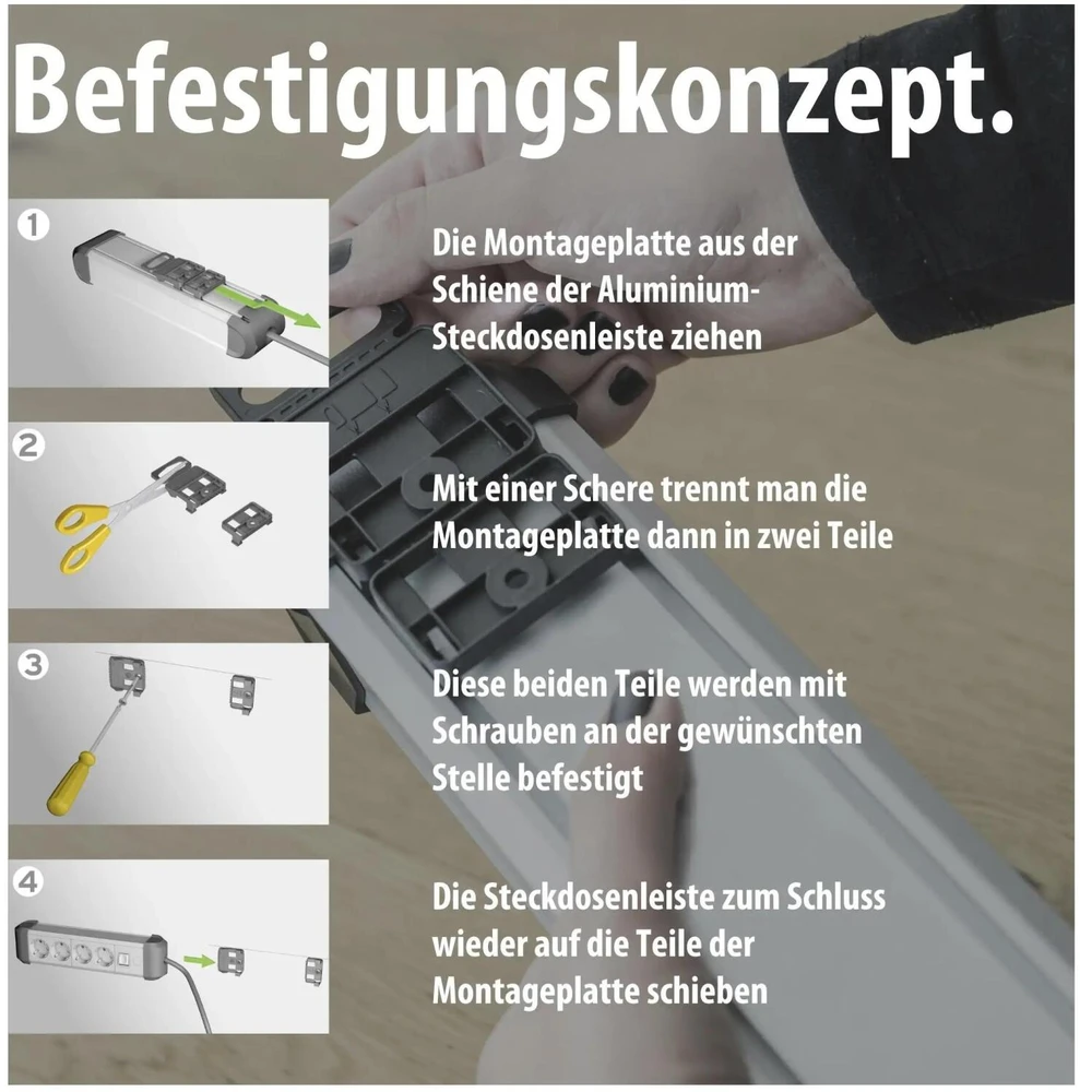 Brennenstuhl Brennenstuhl 1391010610 skirstytuvas 3 m 6 x maitinimo lizdas Vidinis juodas, sidabrinis