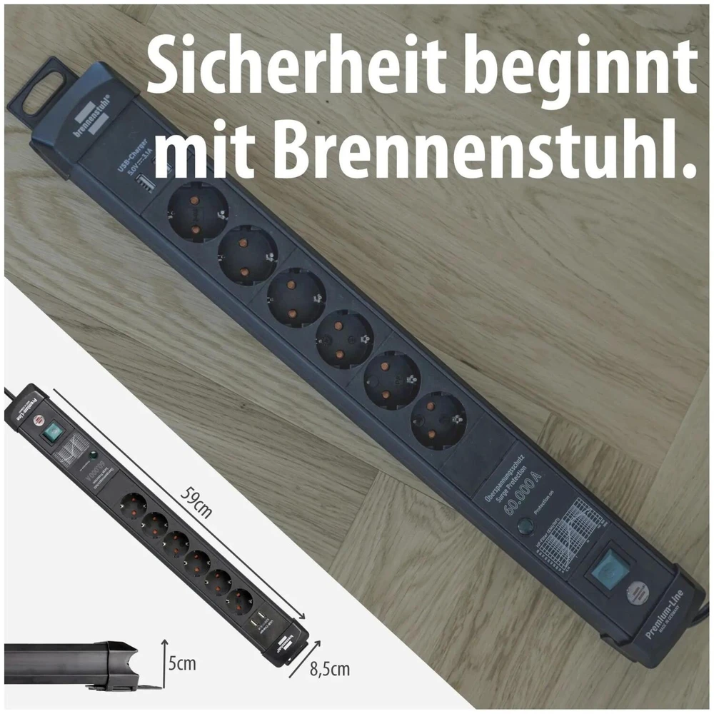 Listwa zasilająca Brennenstuhl Brennenstuhl Premium-Line ÜSS 6fach USB 3.1A *DE*