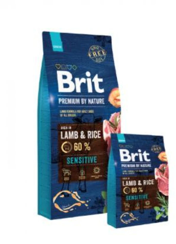 BRIT PREMIUM Dog su ėriena ir ryžiais 15kg