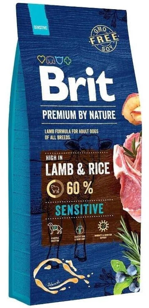 BRIT PREMIUM Dog su ėriena ir ryžiais 15kg