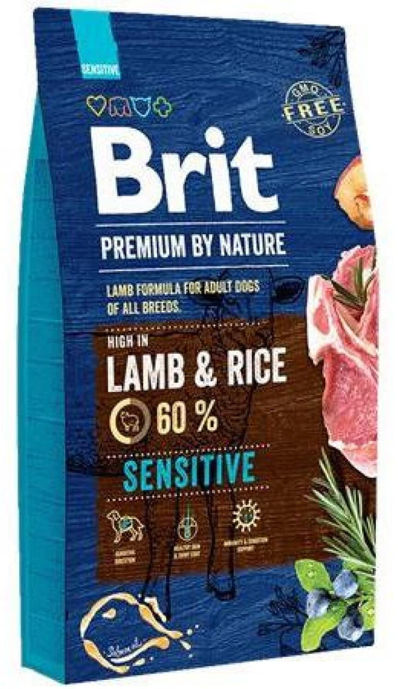 BRIT PREMIUM Dog su ėriena ir ryžiais 15kg