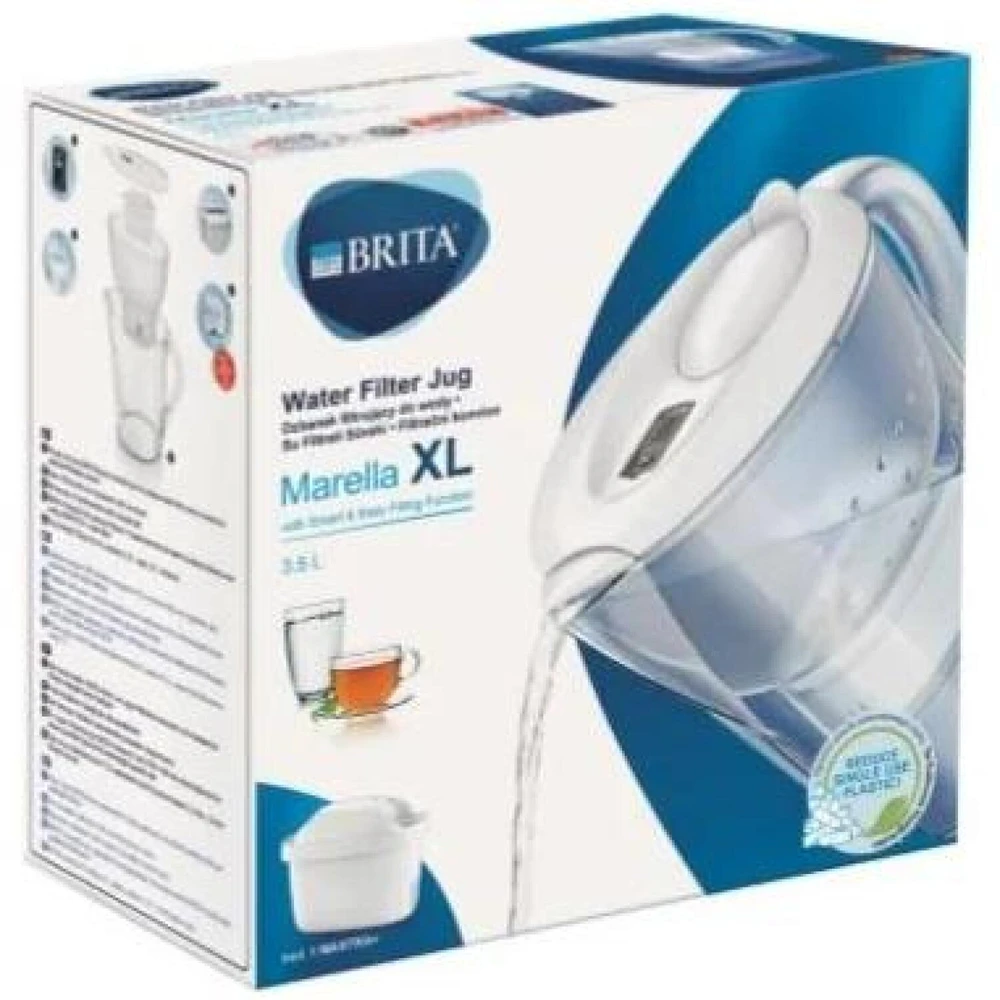 BRITA fill&enjoy Marella XL 3.5L Baltas + 1 filtro kasetė MAXTRA+