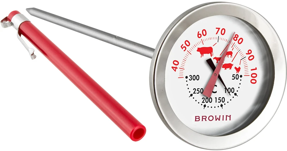 Browin 2-in-1 thermometer for baking (+ 30 ° C + 100 ° C) and orkaitė (+ 50 ° C + 300 ° C)