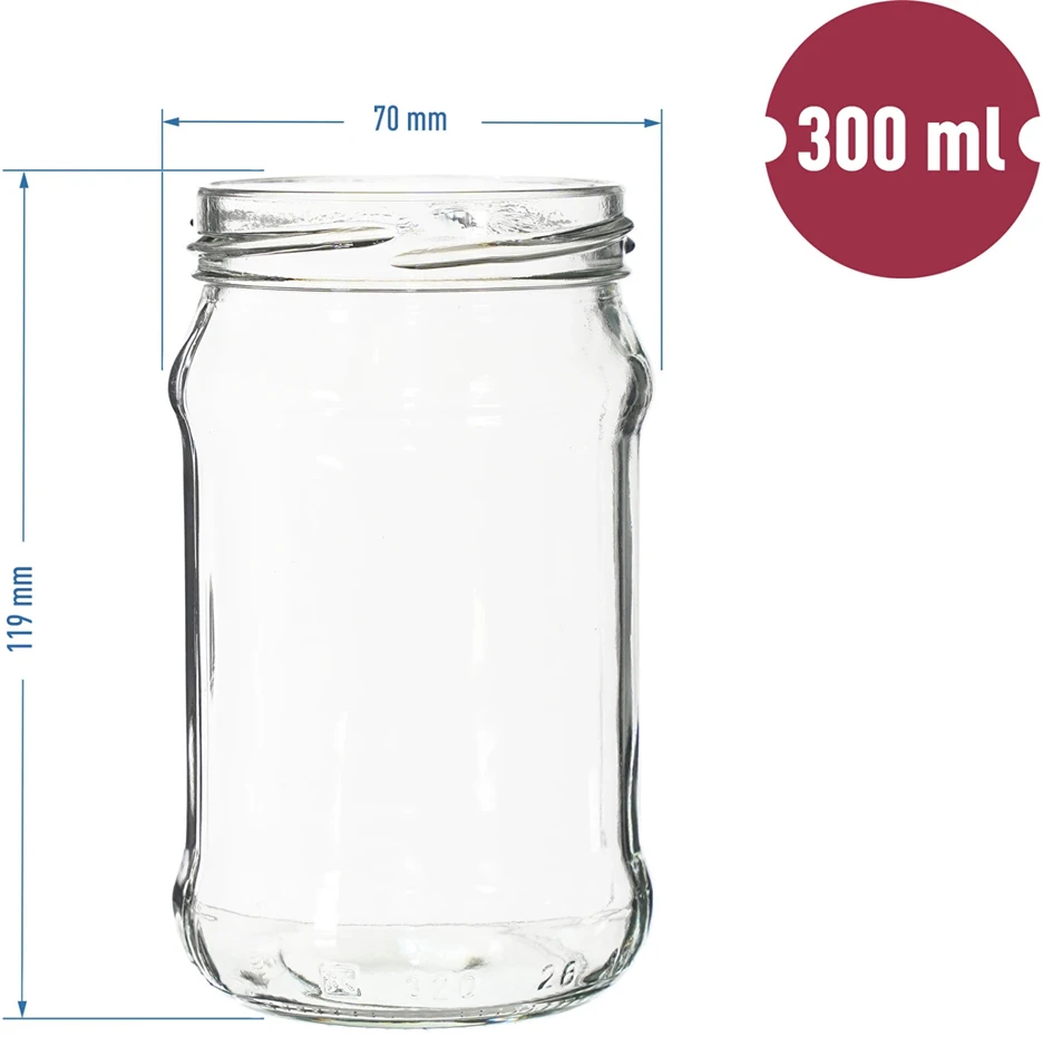 Browin 132302, 12 vnt. 300 ml stiklainis su twist-off dangteliu Ø66, stiklas, be dangtelio