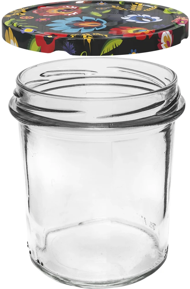 Browin 132351, 6x346ml, stiklinis indas su spalvotais dangteliais, Ø82mm, twist-off, tinka plauti indaplovėje