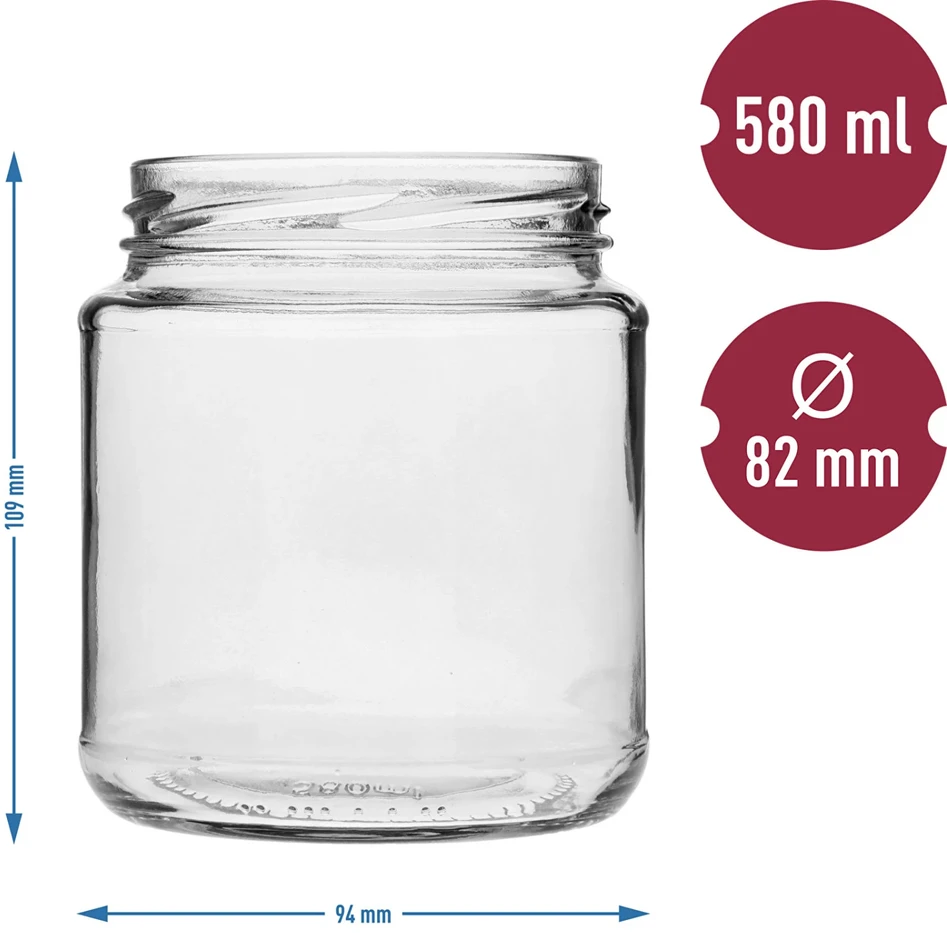 Browin 132584, 580ml stiklainis su spalvotu dangteliu Ø82, 6vnt, stiklas, 6 kabliukai, tinka plauti indaplovėje
