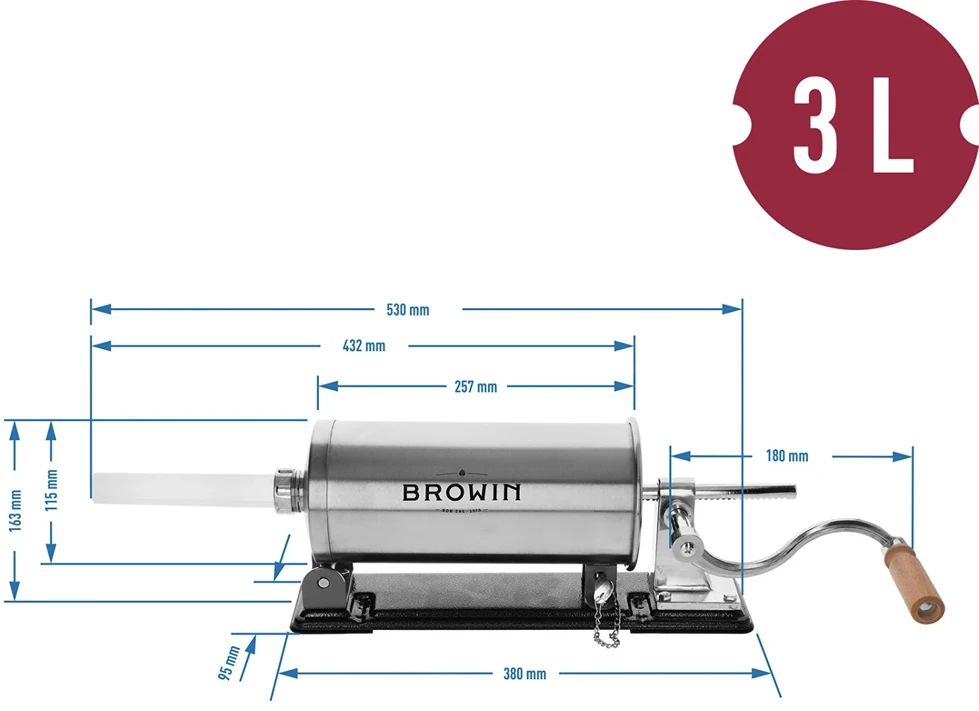 Browin Horizontalus dešrelių kimštuvas 3kg