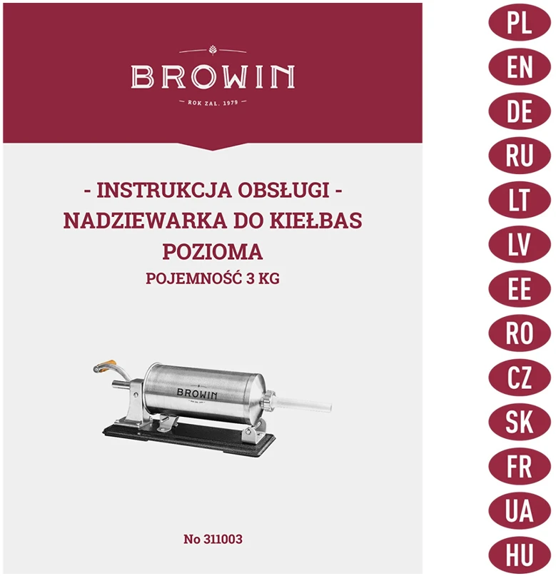Browin Horizontalus dešrelių kimštuvas 3kg
