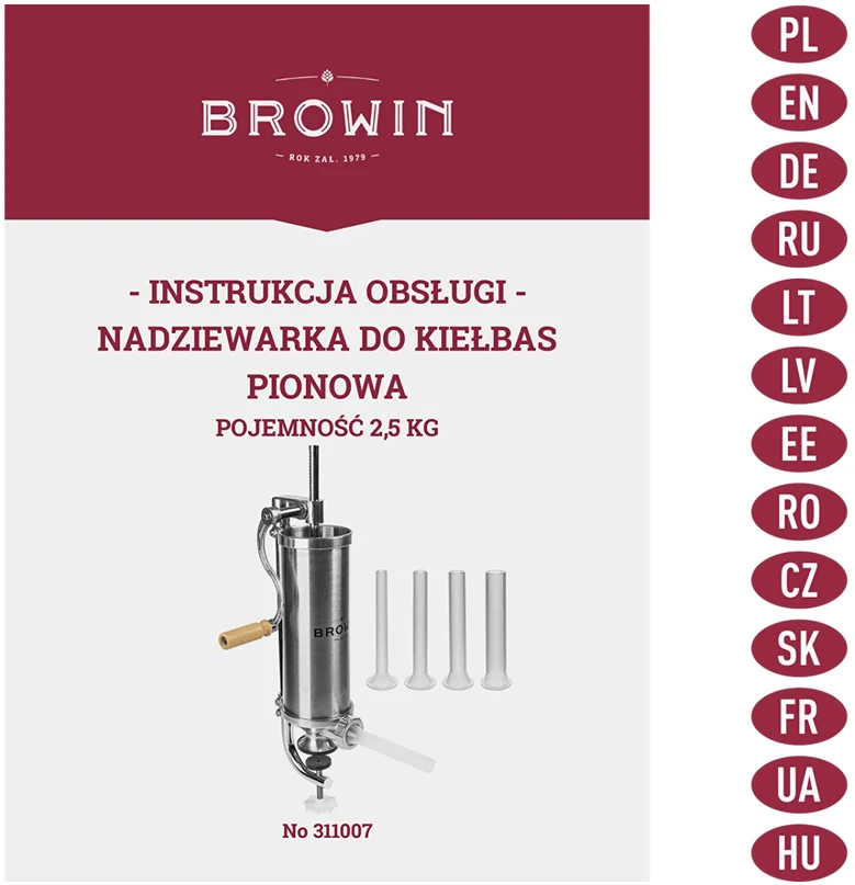 Browin Rankinis vertikalus dešrų kimštuvas 2,5kg