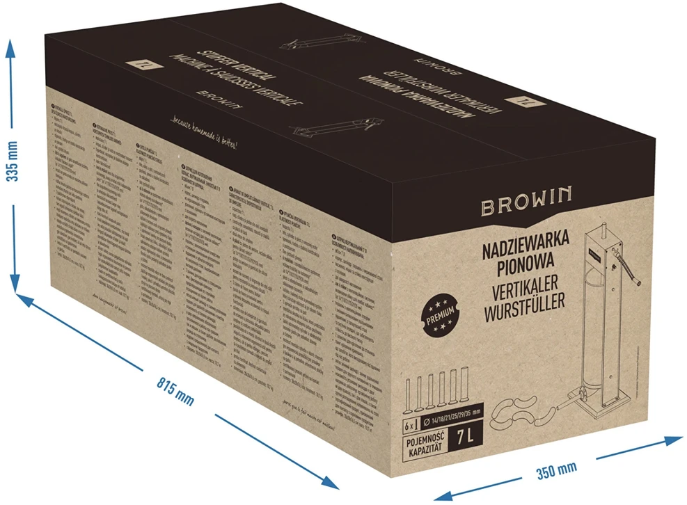 Browin Premium klasės vertikalus dešrų kimštuvas 7L