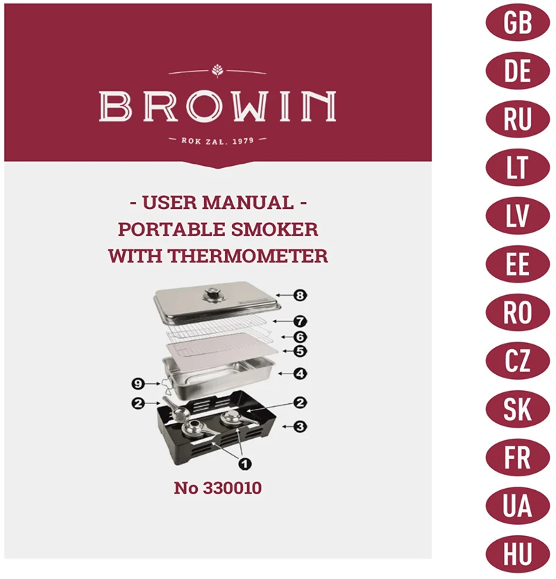 Browin Mobilioji nerūdijančio plieno rūkykla
