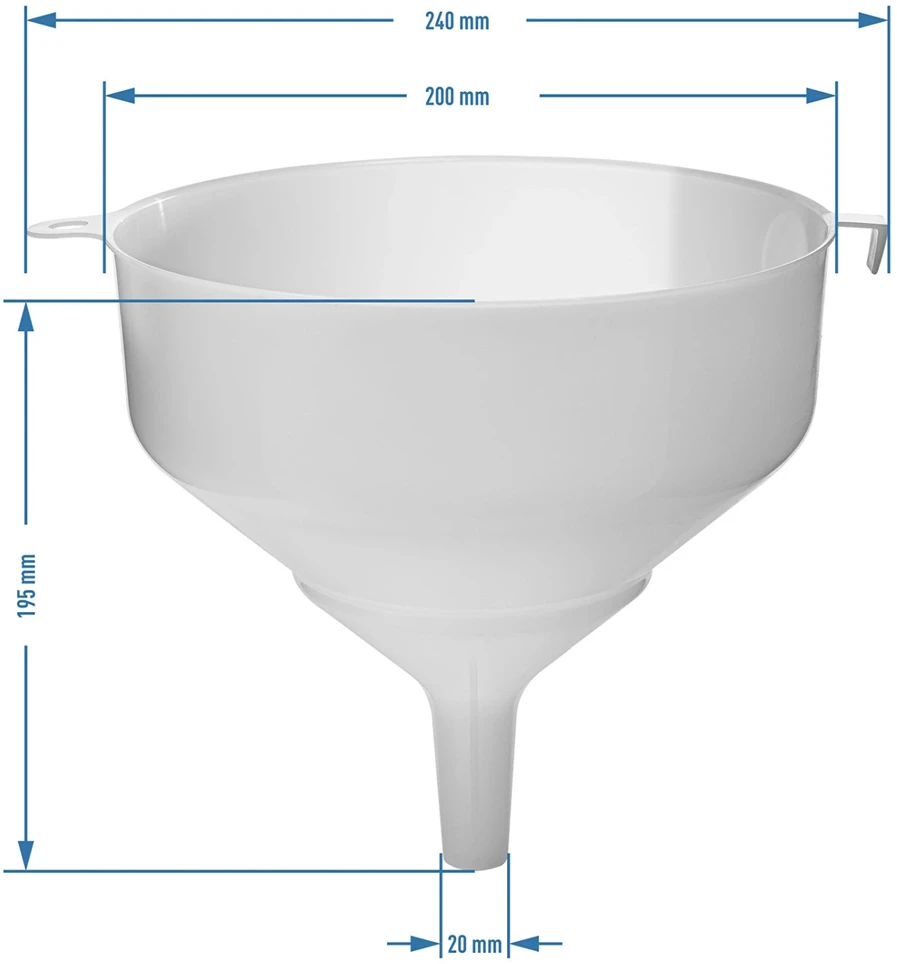 Browin 350020 plastmasinis piltuvas, 20 cm, 2,4 L, aukšta briauna, skirtas talpoms ir buteliams