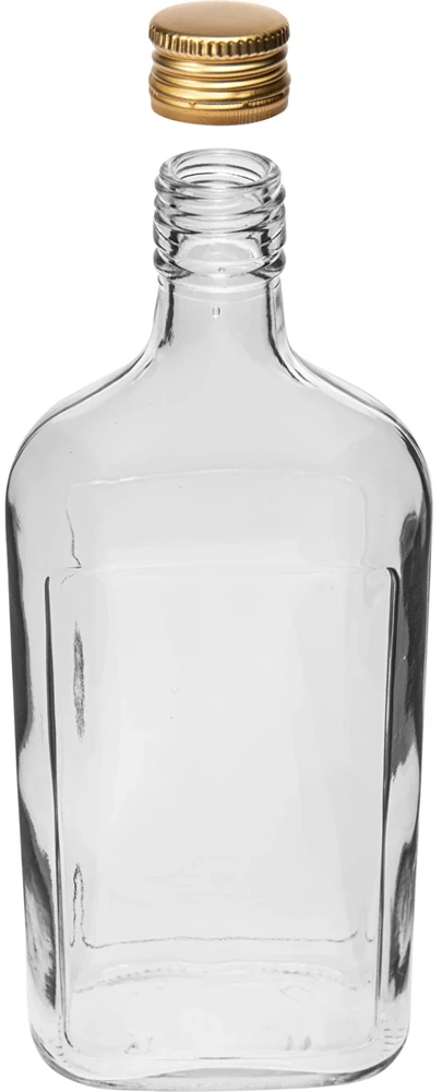 Browin 631414, 6x500ml, stiklinė plokščia butelis su užsukamu dangteliu, dangtelio spalva atsitiktinė
