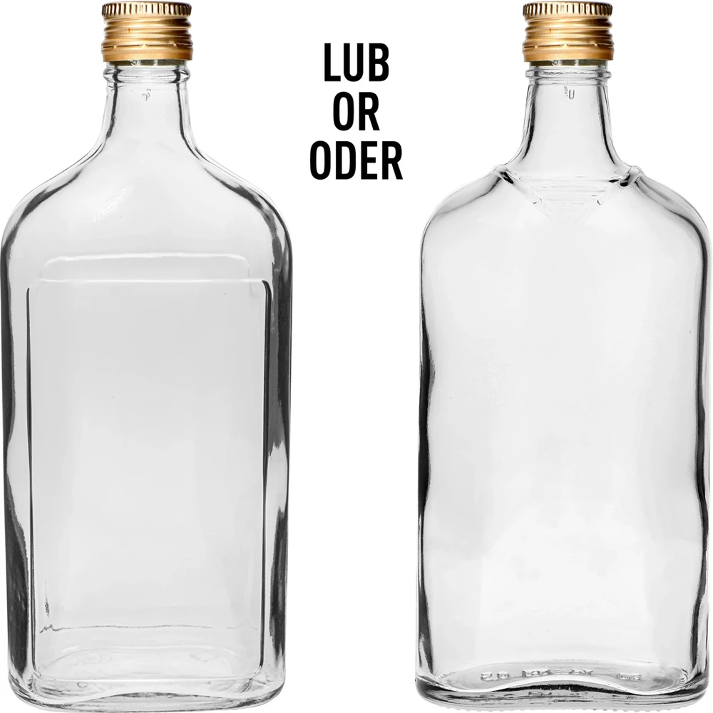 Browin 631414, 6x500ml, stiklinė plokščia butelis su užsukamu dangteliu, dangtelio spalva atsitiktinė