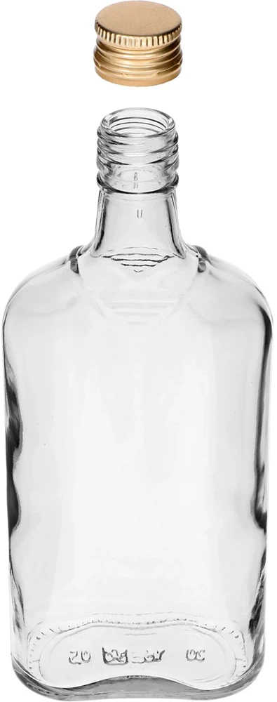 Browin 631414, 6x500ml, stiklinė plokščia butelis su užsukamu dangteliu, dangtelio spalva atsitiktinė