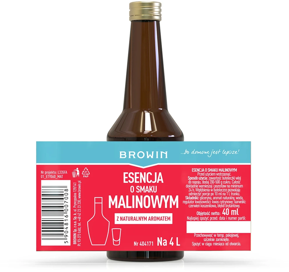Browin Aviečių aromatinė esencija, 404171, 40 ml, 4 L, 49.6 g, natūralus aromatas, greitas paruošimas