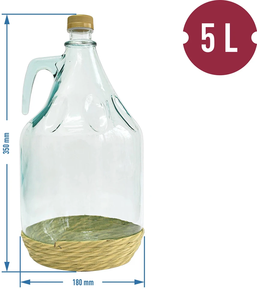 Browin Dama 640135, 5L pintas stiklo demidžonas su dangteliu