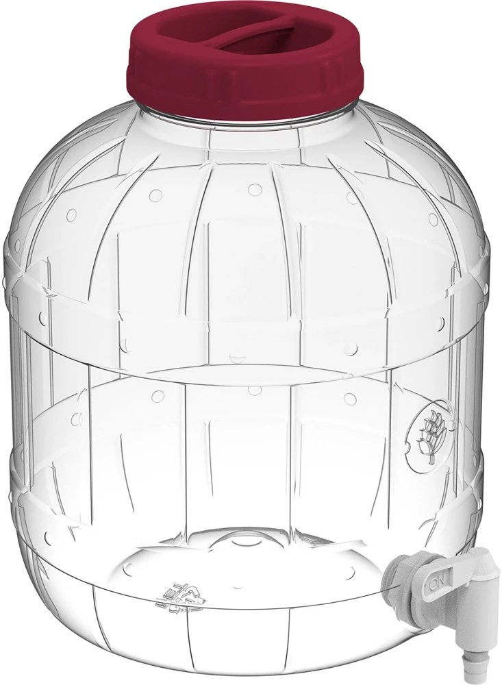 Browin Daugiafunkcis stiklainis su čiaupu 602508, 8L, be BPA, Ø100, 6 kabliukai, su dangteliu