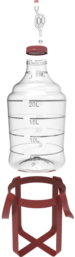 Browin Demižonas 644225, 25L, polipropilenas, be BPA, plati anga, rankena, su dangteliu, su laikikliais