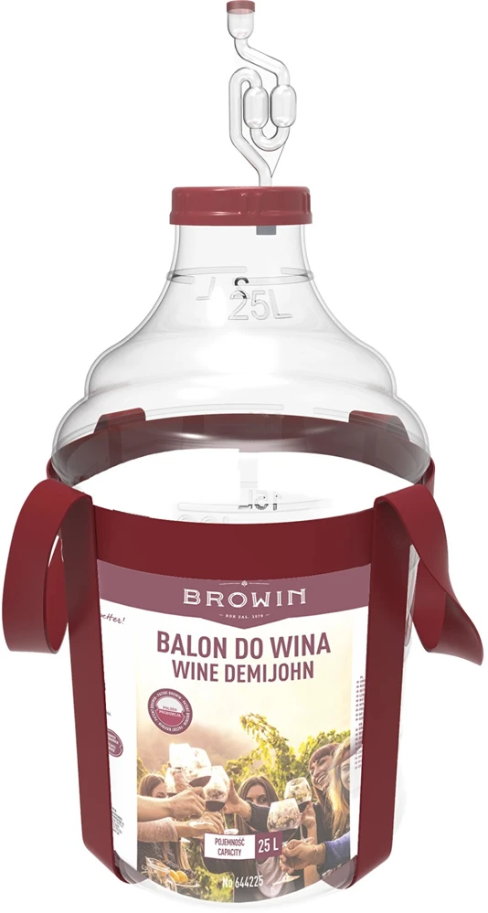Browin Demižonas 644225, 25L, polipropilenas, be BPA, plati anga, rankena, su dangteliu, su laikikliais