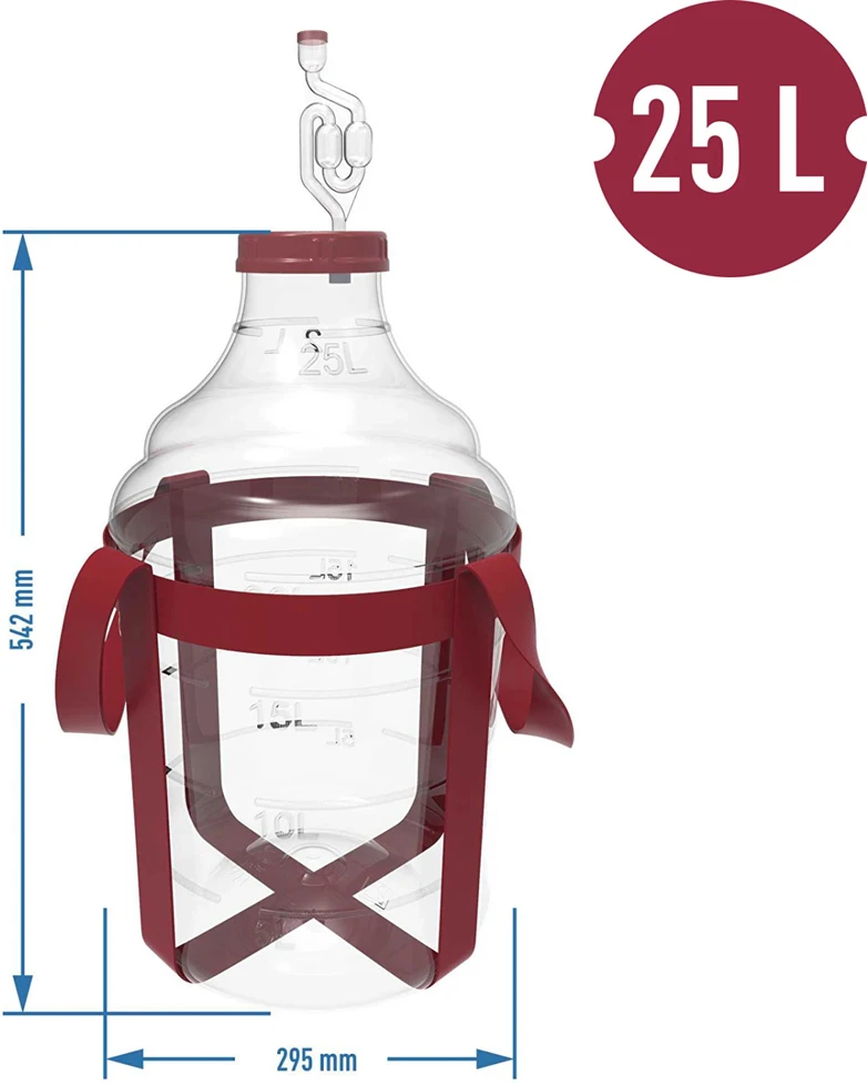 Browin Demižonas 644225, 25L, polipropilenas, be BPA, plati anga, rankena, su dangteliu, su laikikliais