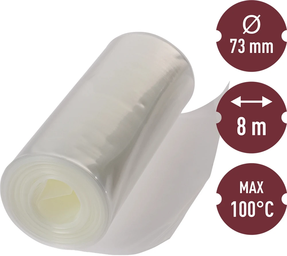 Browin dirbtiniai dešrų apvalkalai Ø73mm, 310501, 8m, 100°C, poliamidas