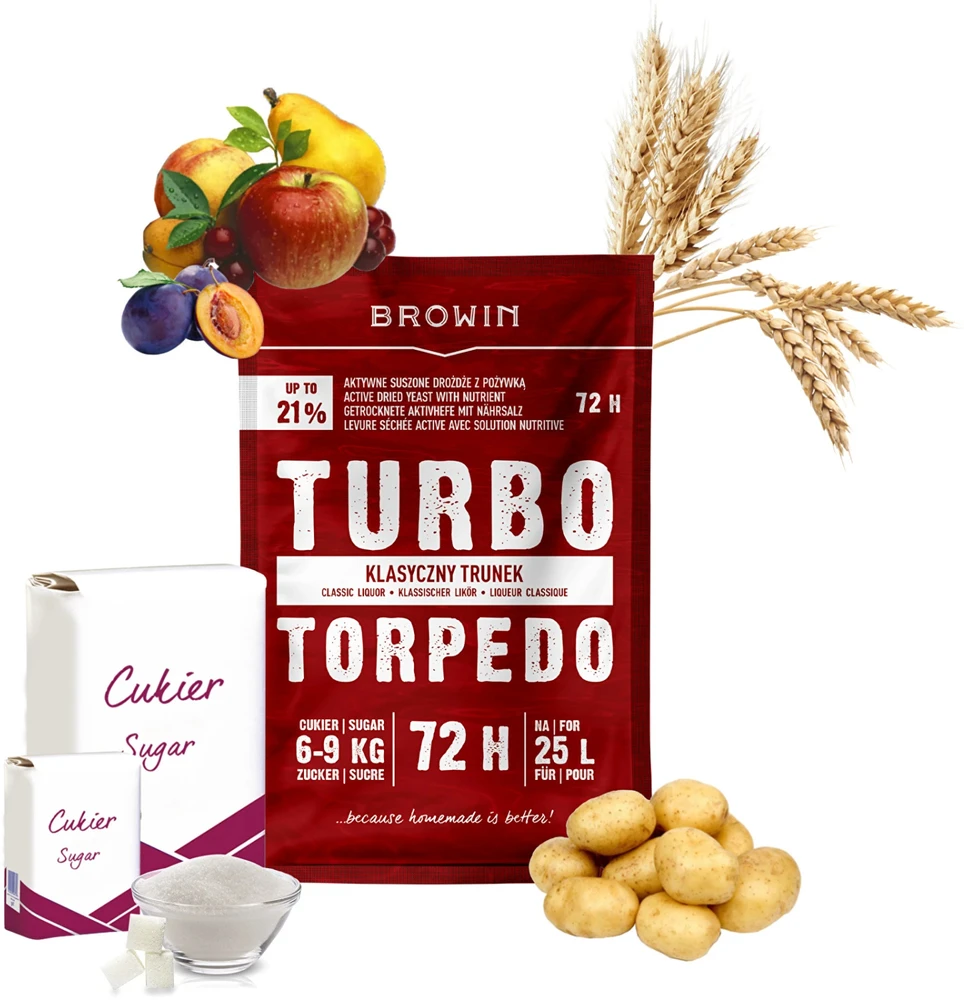 Browin distiliavimo mielės, 403121, 72 h, 21%, 25 L, 0.12 kg