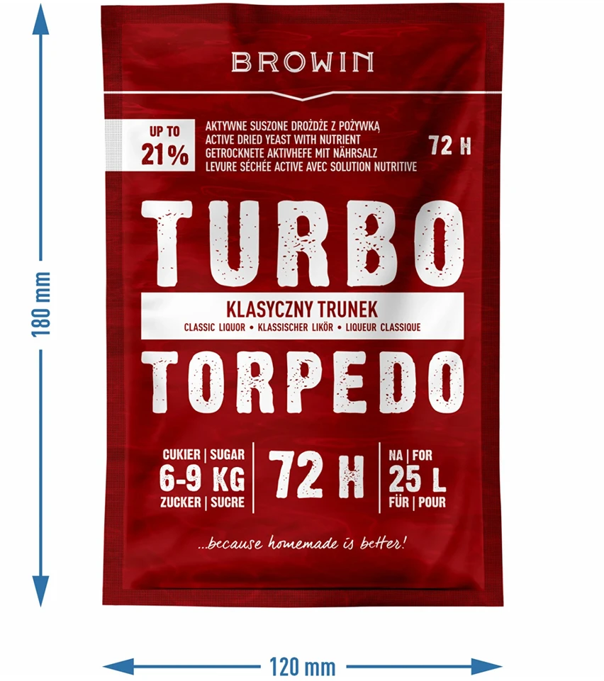 Browin distiliavimo mielės, 403121, 72 h, 21%, 25 L, 0.12 kg