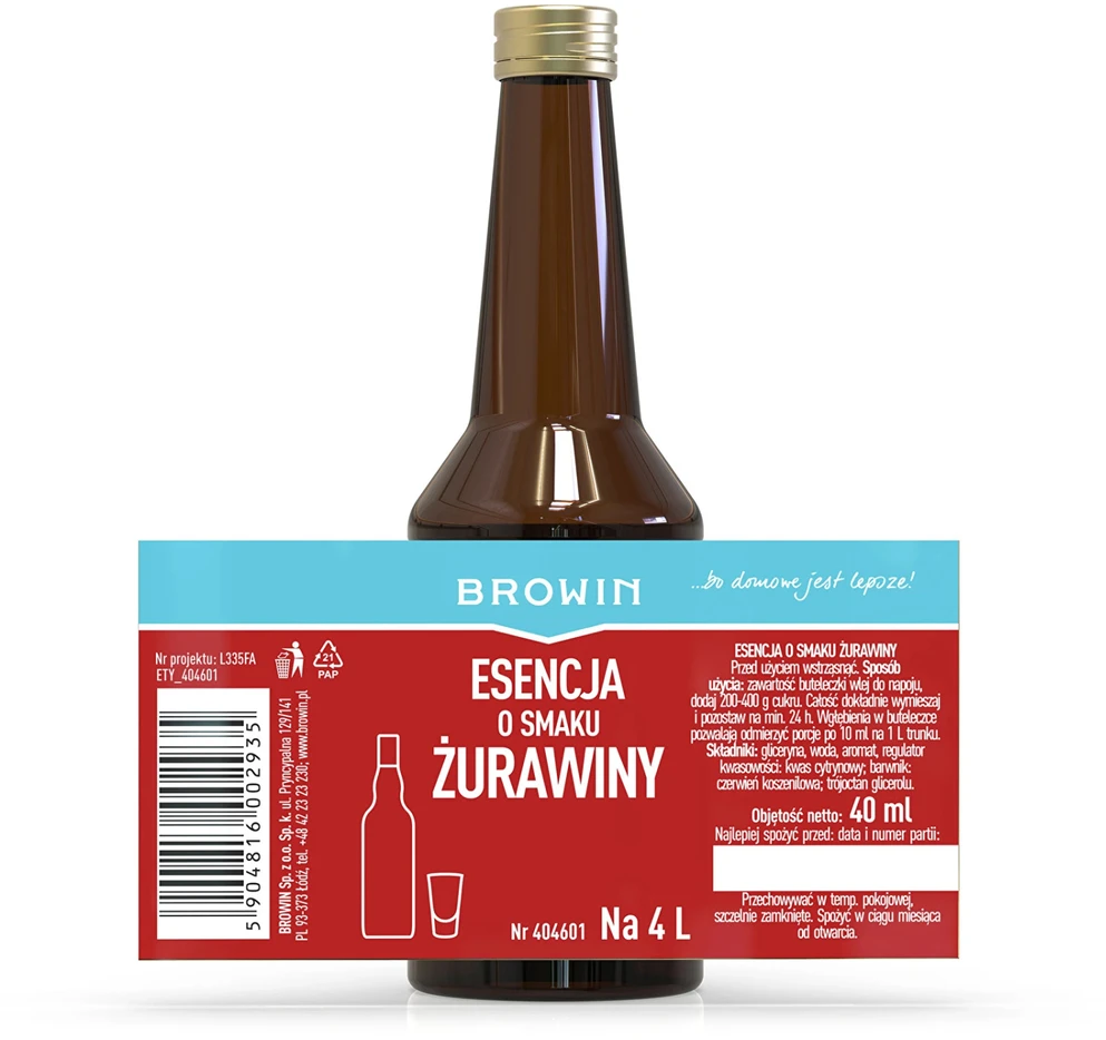 Browin gėrimų esencija 404601, 40ml, 47.6g, standartinė linija