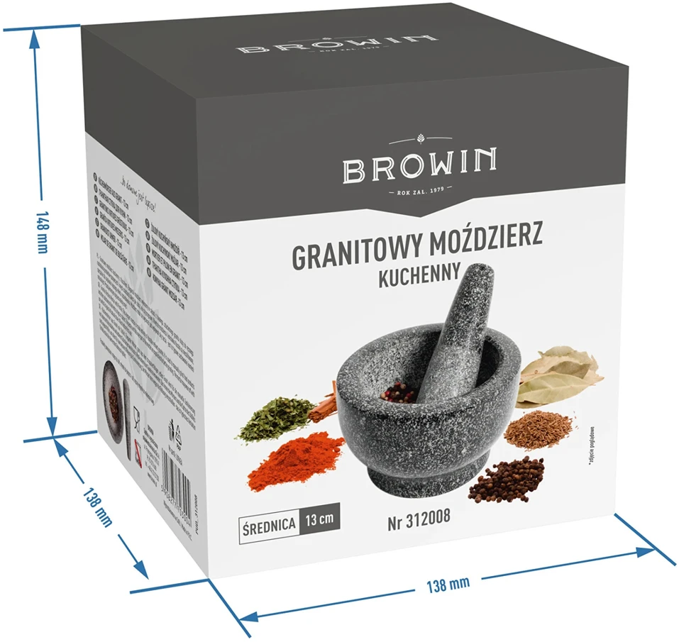 BROWIN virtuvinis skiedinys su grūstuvu