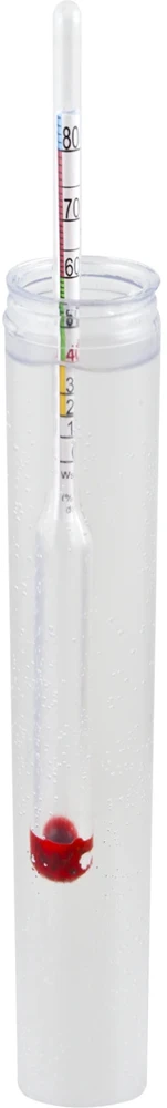Browin Hidrometras su potencialaus alkoholio skalė, 405553, 0-85%, kalibruotas 20-21°C