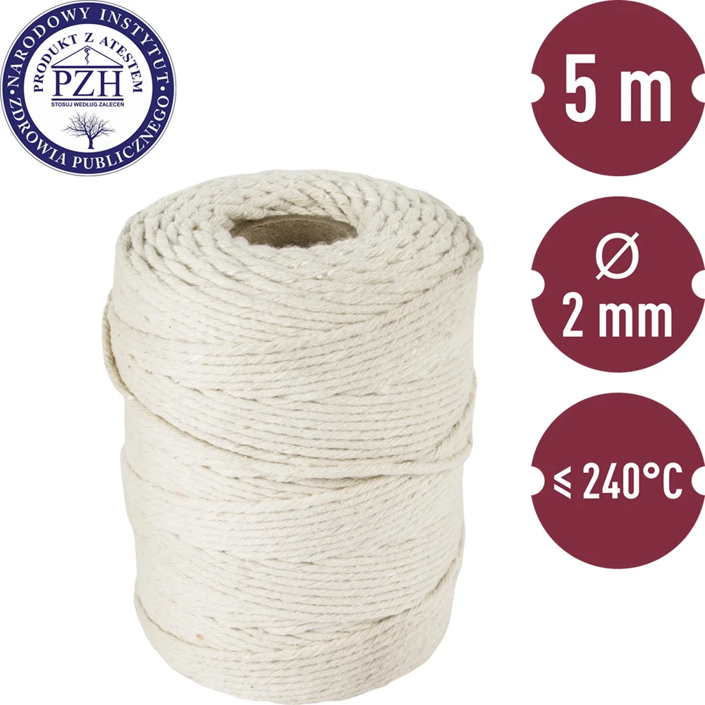 Browin Cotton Virvelinė dešros medvilnė iki 300 °C, 100 g, kepimui, virimui, vytinimui, rūkymui
