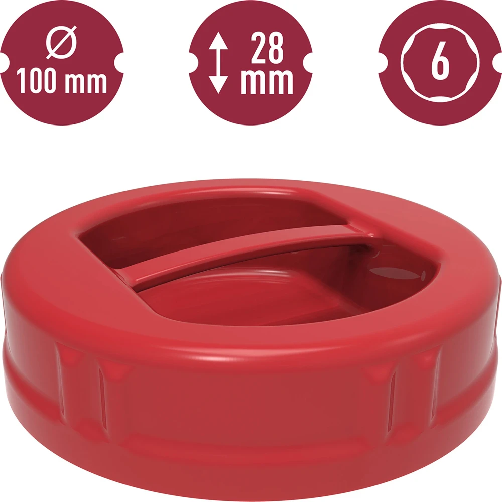 Browin Plastikinis atsukamas dangtelis Ø100 136000, 51g, 100mm, 6 kabliukai, be tarpiklio, savaime prispaudžiamas flanšas