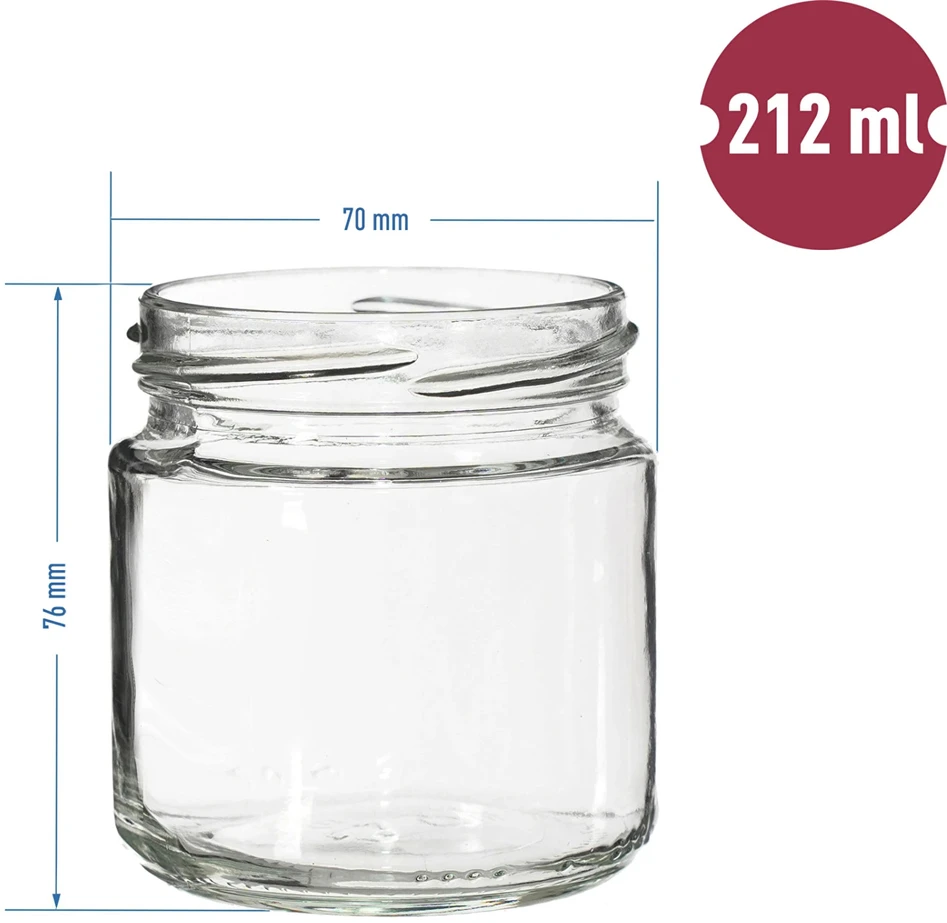 Browin Užsukama stiklainis 212 ml 132211, 212 ml, stiklas, be dangtelio, skylės skersmuo 66 mm, 12 vnt.