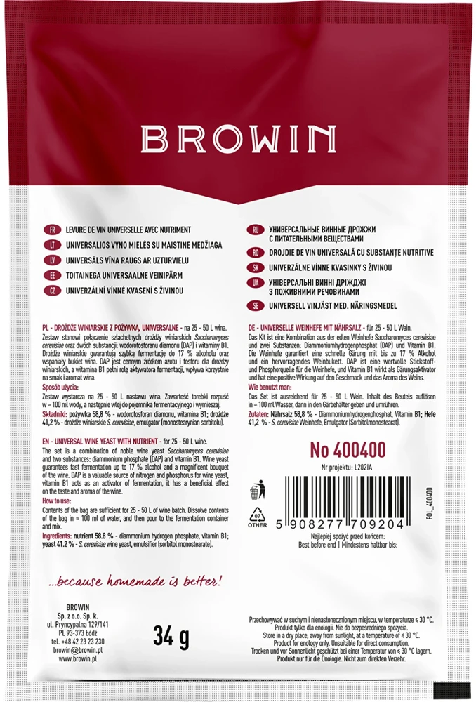 Priedas vyno gamybai Browin 400400, balta/raudona