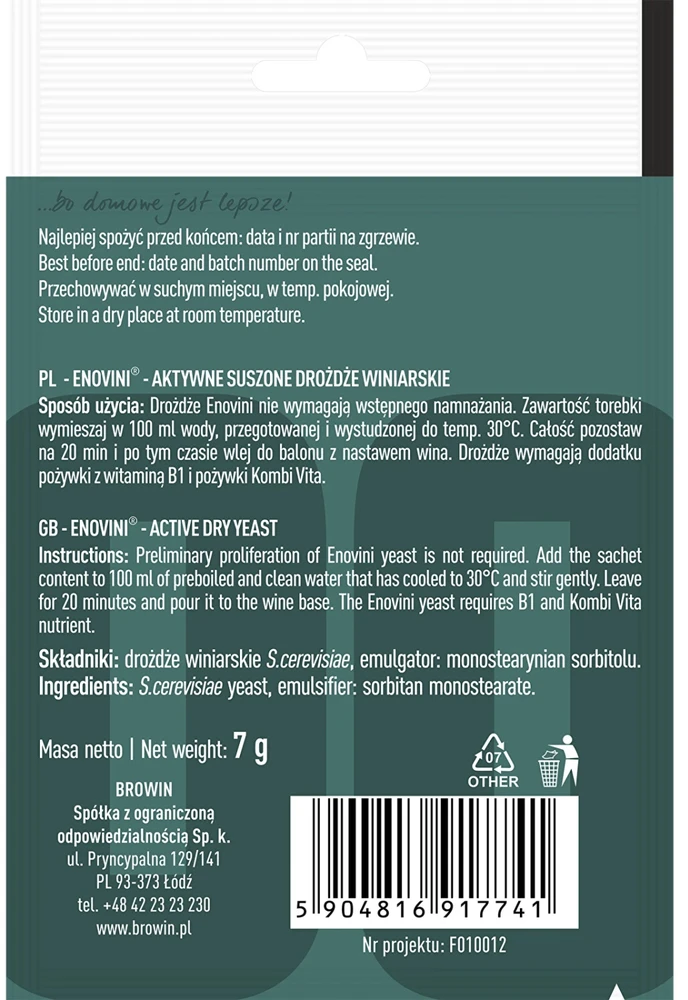 Maitinamoji vyno mielių terpė Browin, mėlyna/balta
