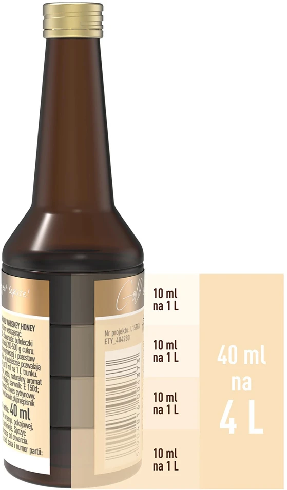 Browin WHISKEY HONEY esencija 404280, 40 ml, 4 L gėrimui paruošti, Gold linija