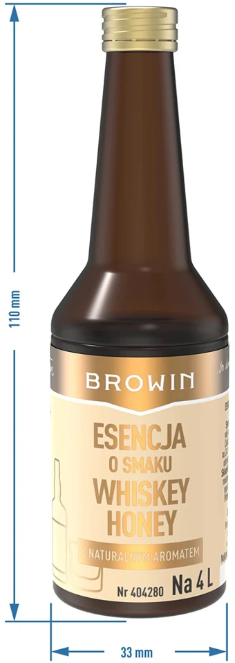 Browin WHISKEY HONEY esencija 404280, 40 ml, 4 L gėrimui paruošti, Gold linija