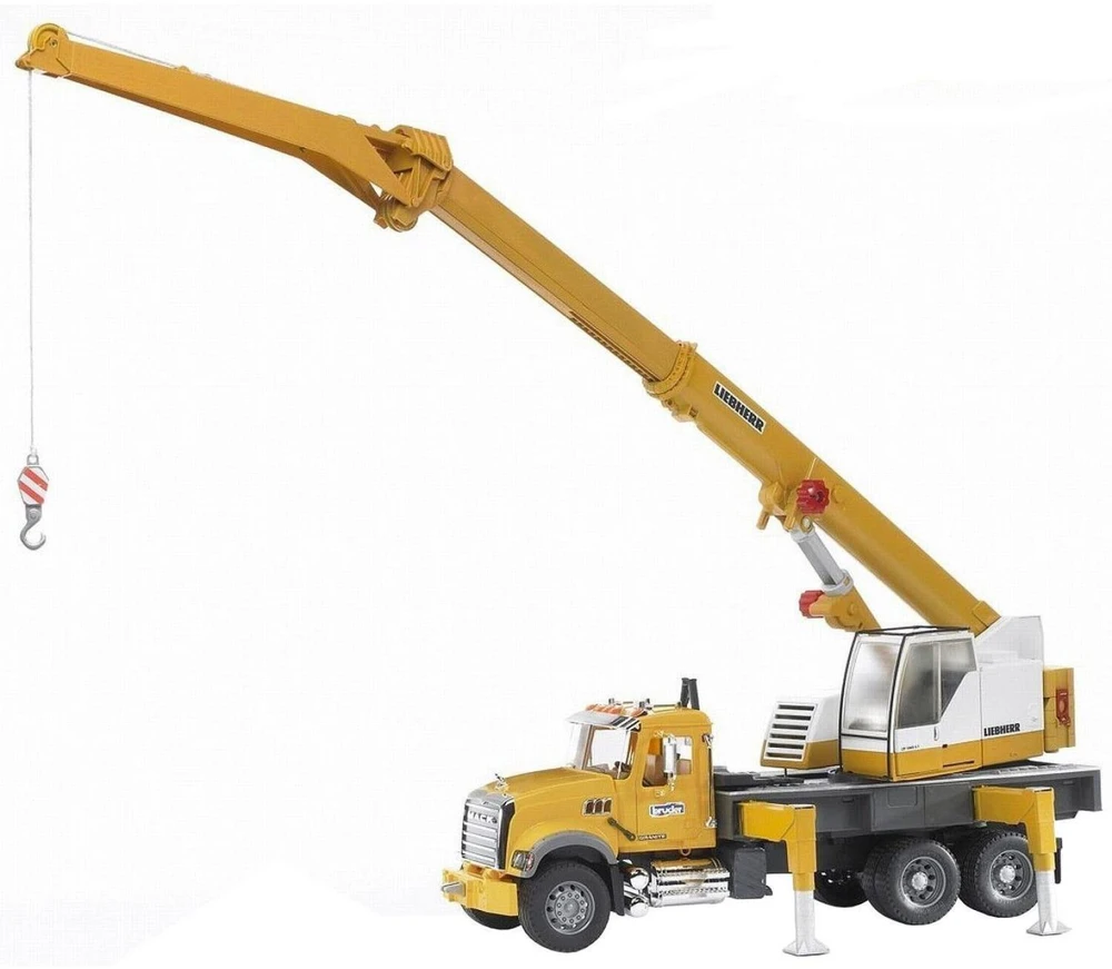BRUDER didelis kranas su strėle MACK Granite Liebherr 02818
