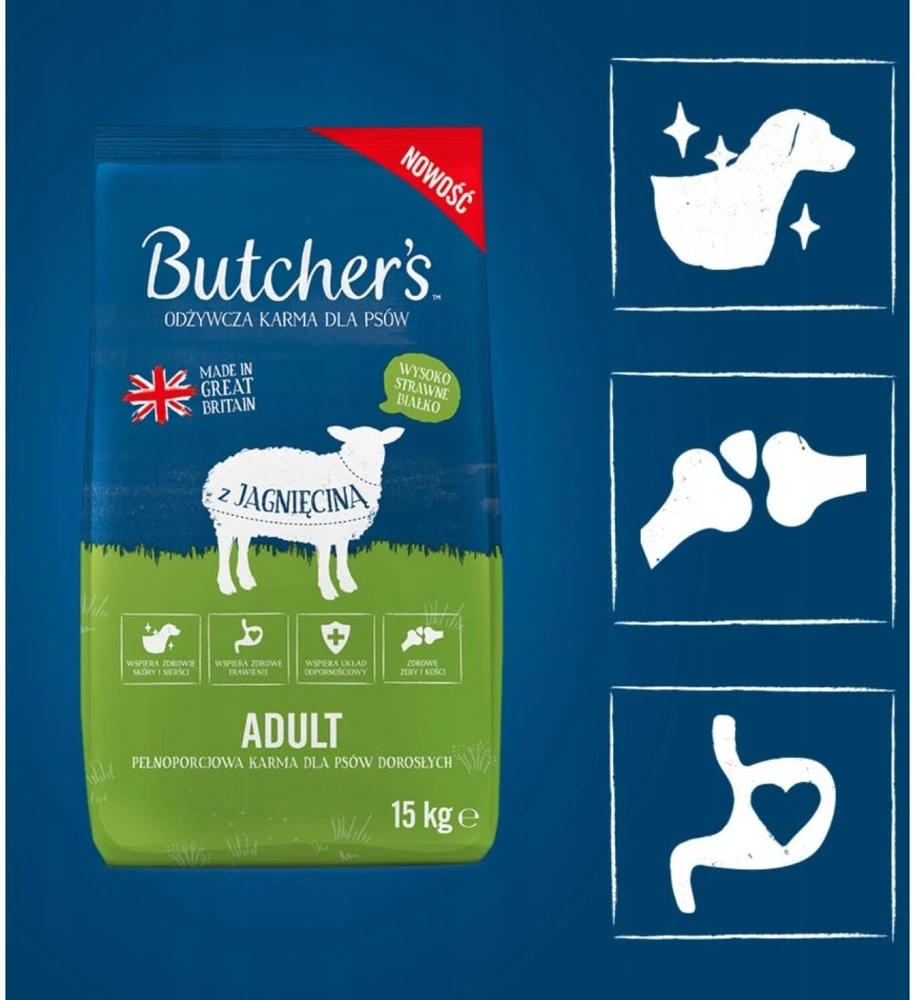 Butchers BUTCHER’S Original ėriena – sausas Maistas šunims – 15kg