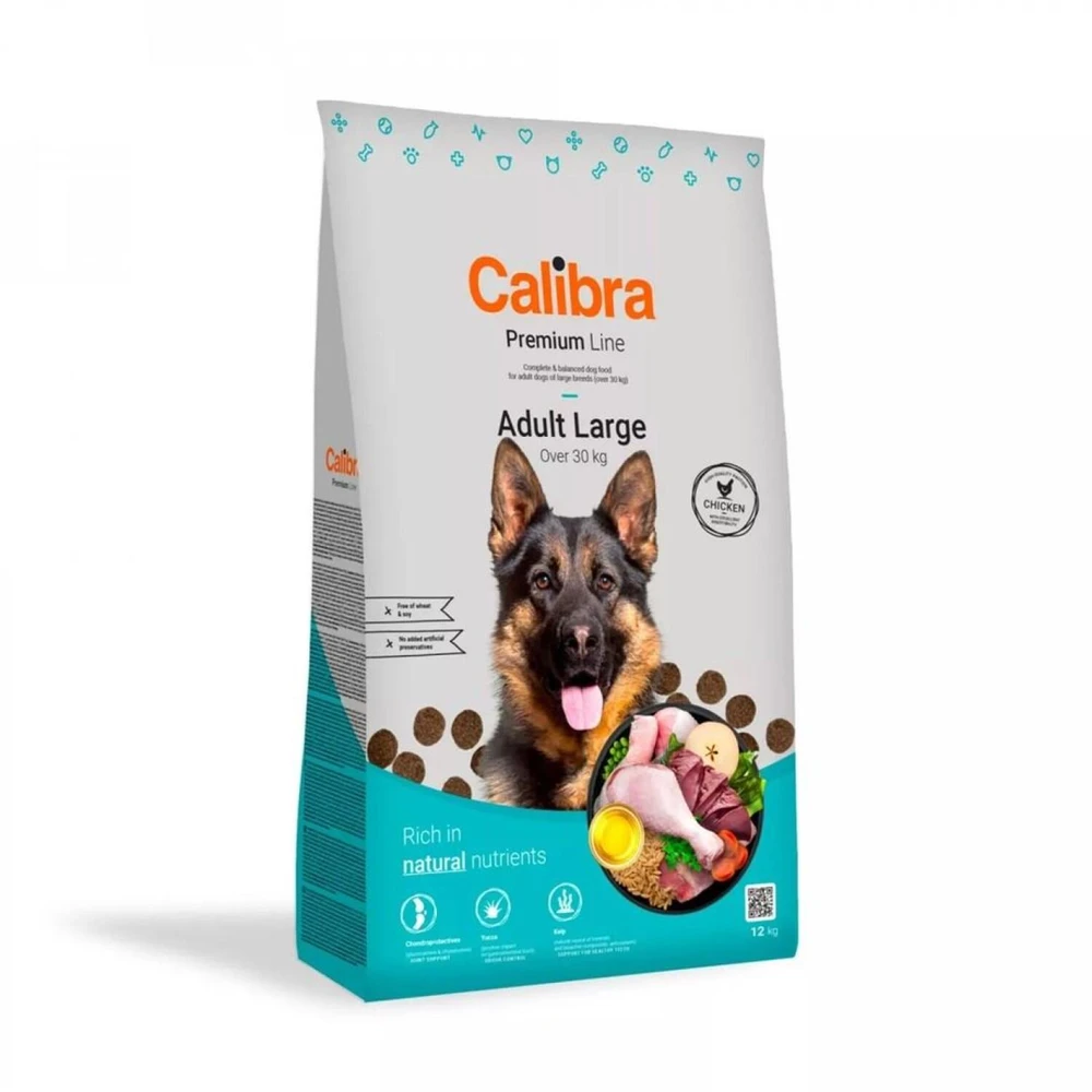 CALIBRA DOG PREMIUM Adult Large viščiukas – šunų maistas 12 kg