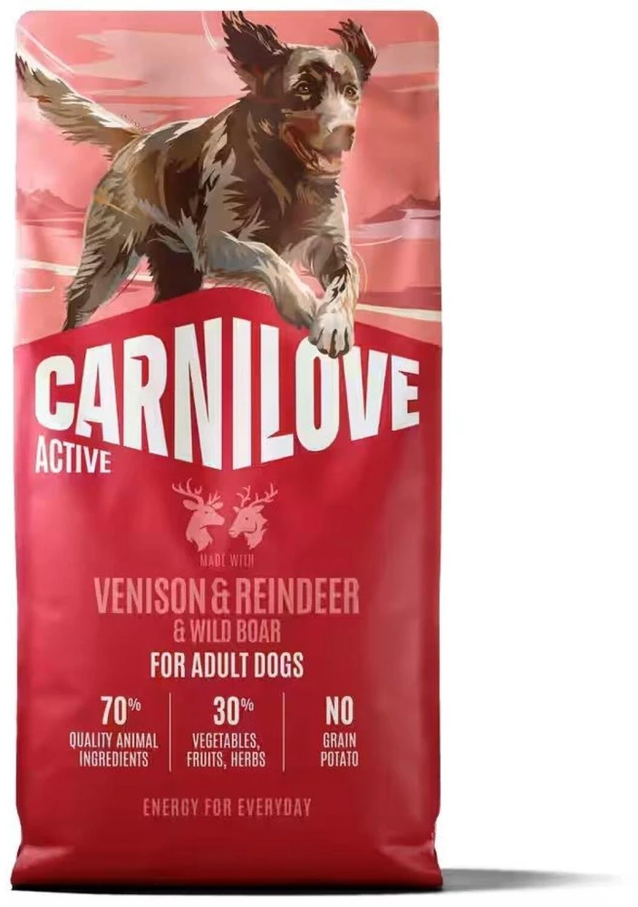 Carni Love Active with Venison &amp; deer meat – sausas šunų maistas – 12 kg