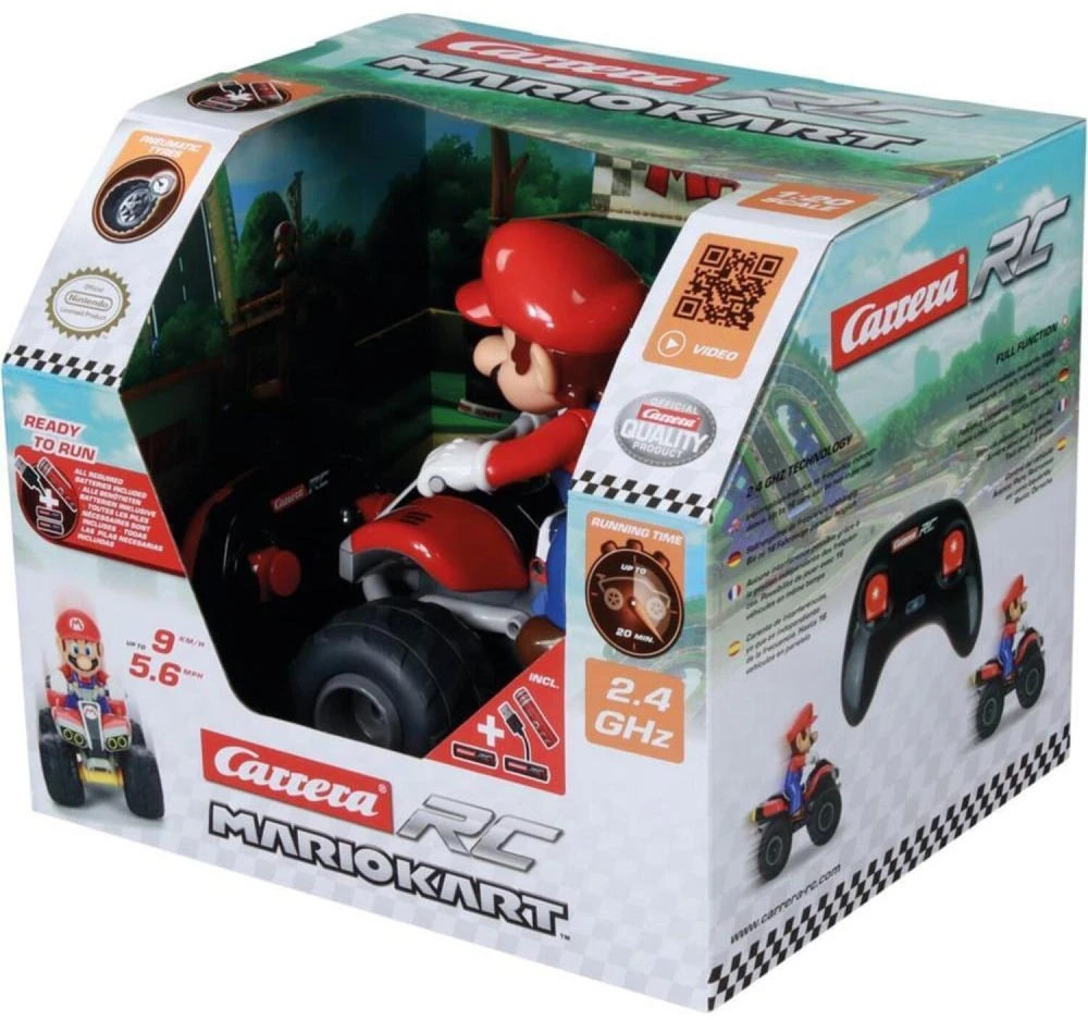 Carrera RC automobilis MarioKart Quad 370200970, 1:20, 9 km/h, 2.4 GHz, 30 min, USB, Mario