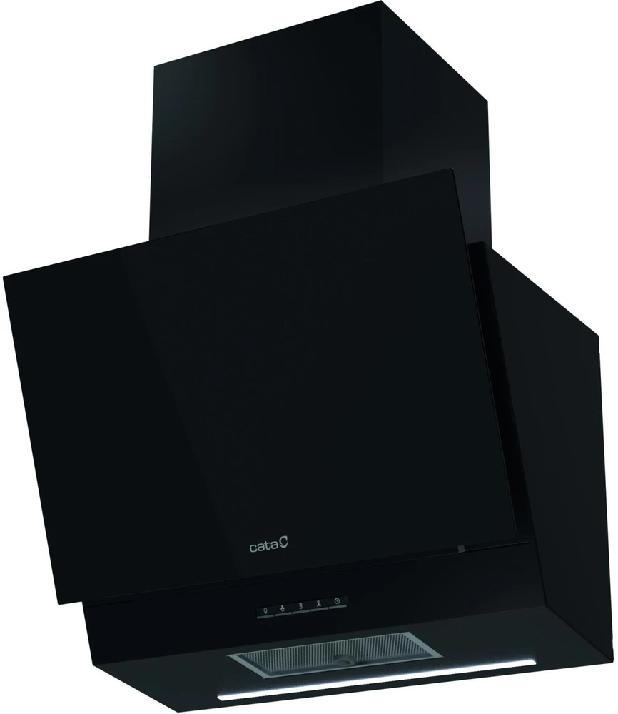 CATA Hood | THALASSA 600 GBK | Wall mounted | Energy efficiency class A | Plotis 60 cm | 811 m³/h | Electronic | LED | Juodas Glass