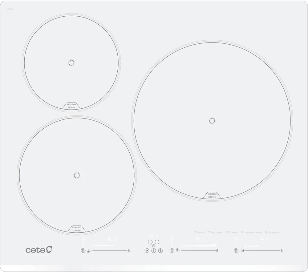 Kaitlentė CATA Hob | INSB 6003E2 WH | Induction | Number of burners/cooking zones 3 | Slider touch | Baltas